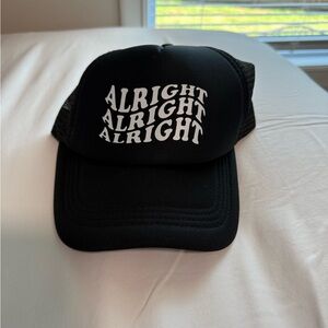 Black Trucker Hat with 'Alright' Design